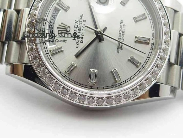 Bracelet 40mm SS ETA2836 On Diamond Silver Bezel Edition BP Dial Maker Day SS Best Date 0522